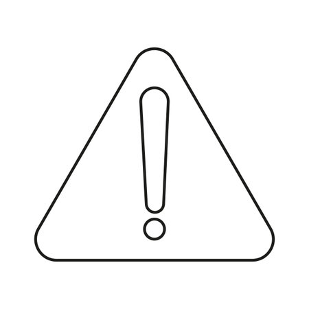 Caution line icon. Exclamation mark icon. Vector illustration. stock image.のイラスト素材