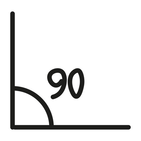 90 Degrees Angle Icon. Vector illustration. stock image.のイラスト素材