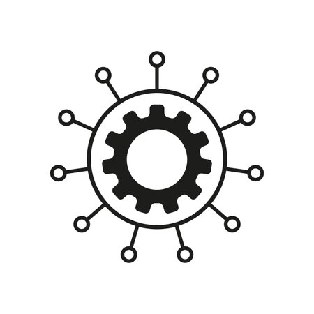 Project manager icon. Setting, engineering gear icon. Mind mapping icon. Vector illustration. EPS 10.のイラスト素材