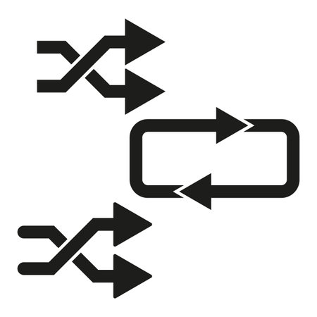 The repeat icon. Shuffle icon. Vector illustration. Eps 10.のイラスト素材
