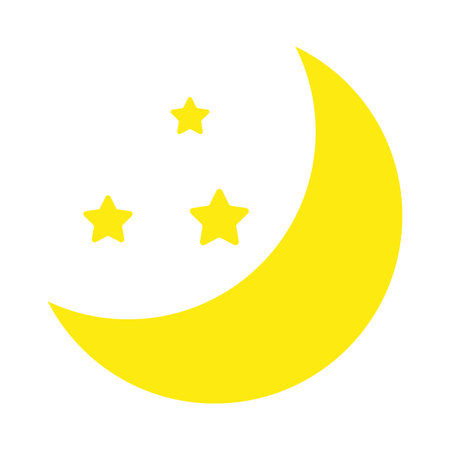 Yellow half moon with star. Vector illustration. EPS 10.のイラスト素材