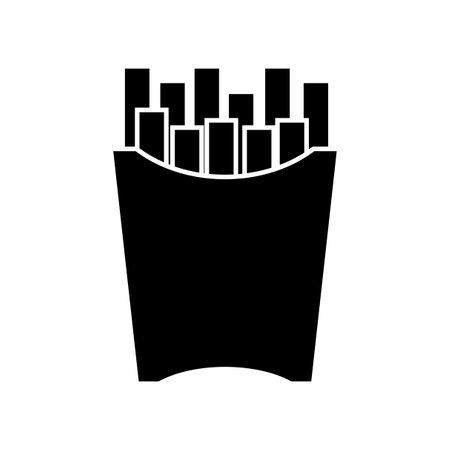 French fries isolated. Street unhealthy food. Fast food cartoon set. Package logo design element. Vector illustration. EPS 10.のイラスト素材