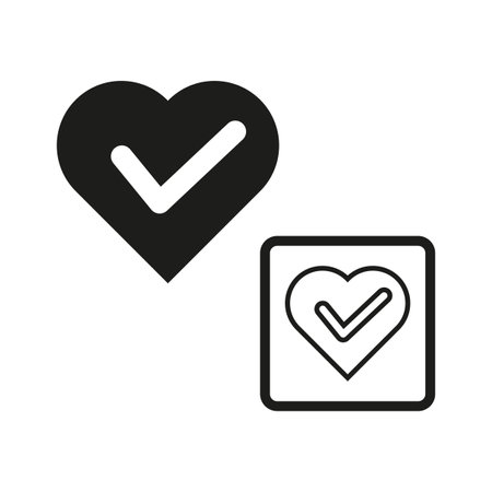 New heart tick icon. Vector illustration. EPS 10.のイラスト素材