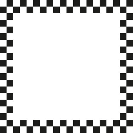 Checkers frame in line art style. Geometric seamless pattern. Vector illustration. EPS 10.のイラスト素材