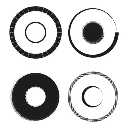Set of grunge round frames. Vector illustration. EPS 10.のイラスト素材