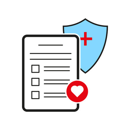 Health insurance form online. Healthcare and life protection concept. Vector illustration. EPS 10.のイラスト素材