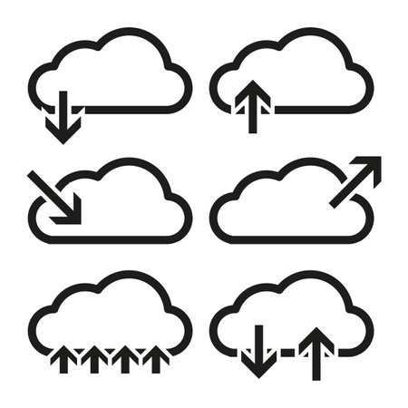 Cloud data icon. Upload download store data symbol. Vector illustration. EPS 10.のイラスト素材