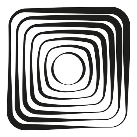 The concentric circles. The silhouette of the spiral. Effect, hypnosis. Vector illustration. EPS 10.のイラスト素材