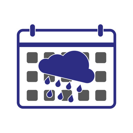 Rain cloud calendar day icon. Vector illustration.のイラスト素材
