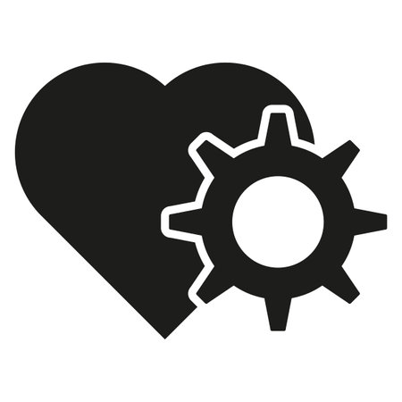 Heart surgery icon. Heart and gear symbol. Vector illustration. EPS 10. Sのイラスト素材