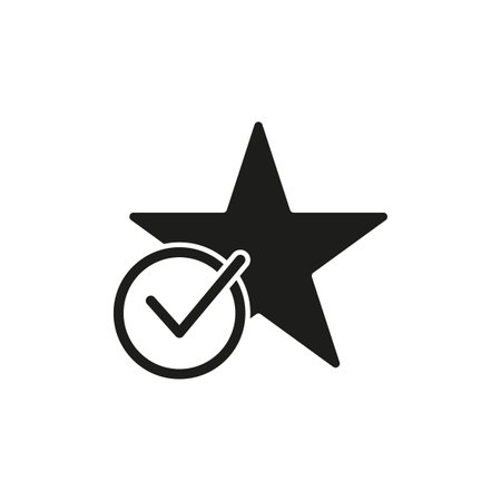 Star favorite icon. Check mark on star icon. Vector illustration. EPS 10.のイラスト素材