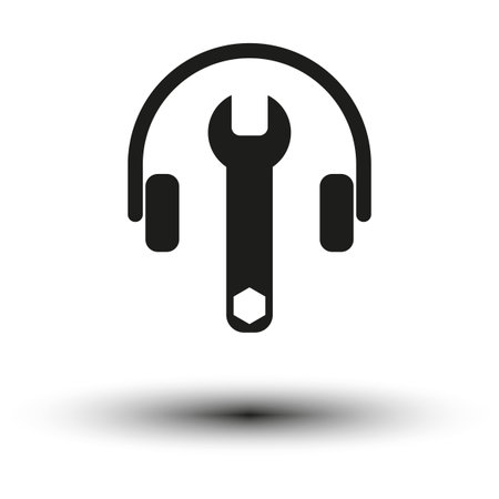 Headphones tuning wrench icon. Vector illustration. EPS 10.のイラスト素材