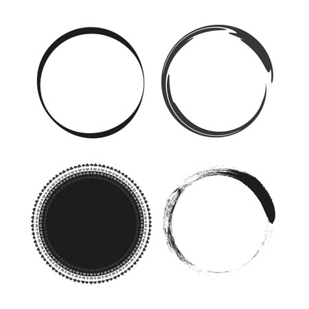 Set of grunge circles. Vector illustration. EPS 10. Sのイラスト素材