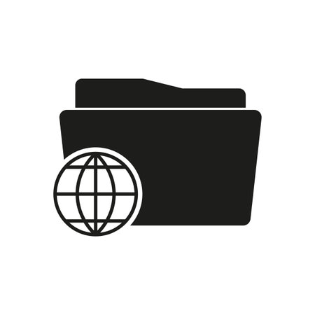 Global folder icon. Vector illustration. EPS 10.のイラスト素材