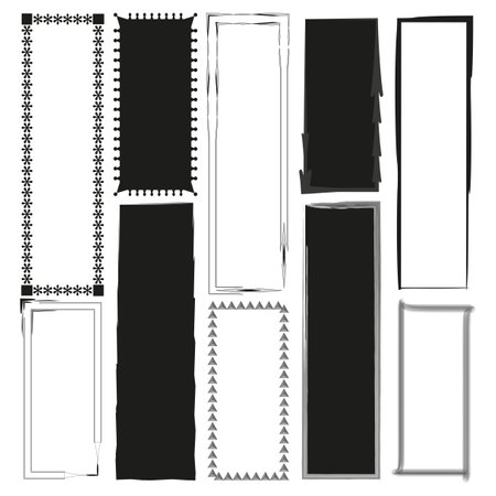 Grunge style set of rectangle shapes. Vector illustration. EPS 10.のイラスト素材