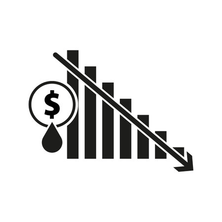 Oil price down icon. Vector illustration. EPS 10.のイラスト素材