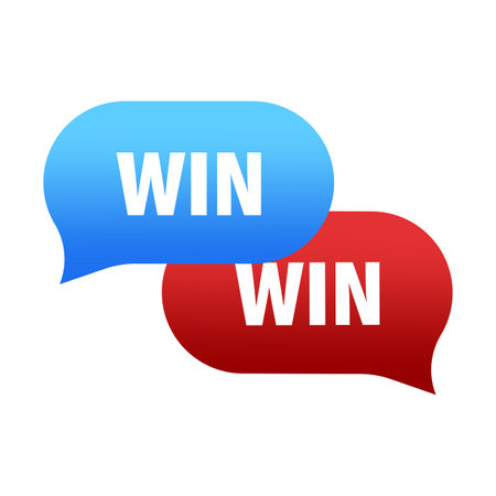 Win-Win speech bubbles, negotiation concept, dialogue. Vector illustration. EPS 10.のイラスト素材