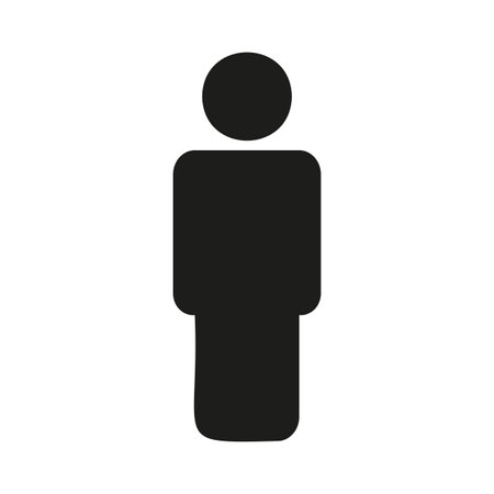 Person silhouette icon. Human figure symbol. Individual profile representation. Gender-neutral character. Vector illustration. EPS 10.のイラスト素材