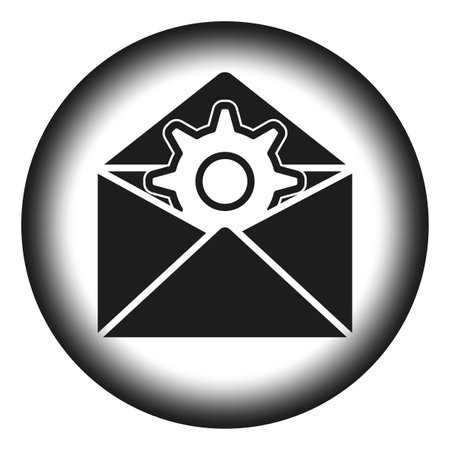 Email settings concept icon. Envelope with gear symbol. Configuration or preferences of mail. Vector illustration. EPS 10.のイラスト素材