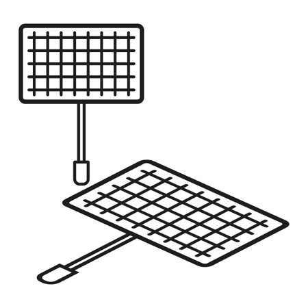 Barbecue grill racks. Cooking grid. Summer BBQ accessory. Vector illustration. EPS 10.のイラスト素材