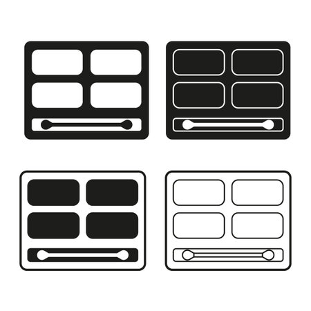 Icon set of web browser windows. Minimalistic interface design elements. Vector graphic variations. Vector illustration. EPS 10.のイラスト素材