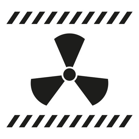 Radiation hazard symbol. Caution radioactive materials. Industrial warning sign. Vector illustration. EPS 10.のイラスト素材