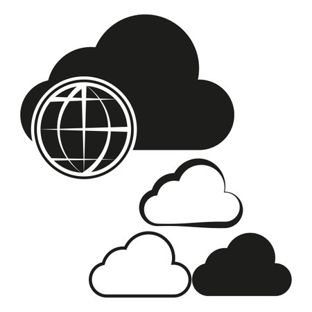 Cloud computing and global network icon set. Internet technology and connectivity concept. Vector illustration. EPS 10.のイラスト素材
