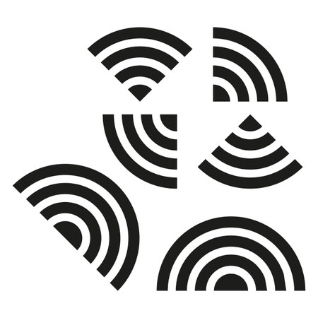 Wireless signal icons. Wi-Fi connection levels. Internet access symbols. Vector illustration. EPS 10.のイラスト素材