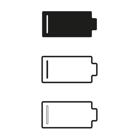 Battery level indicators. Charge status Vector icons. Power energy concept.のイラスト素材