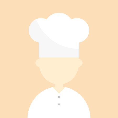 Chef Avatar Icon. Professional Cook Vector. Kitchen Staff Graphic. Culinary Specialist Symbol.のイラスト素材