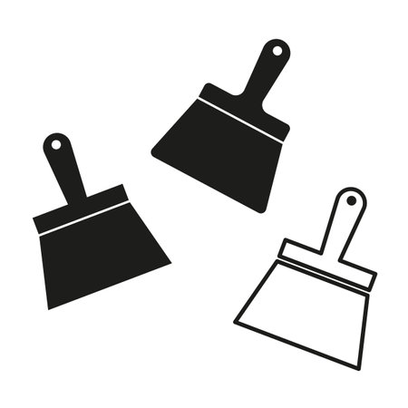 No putty knives. Prohibition sign set. Red circle symbols. Vector graphic.のイラスト素材