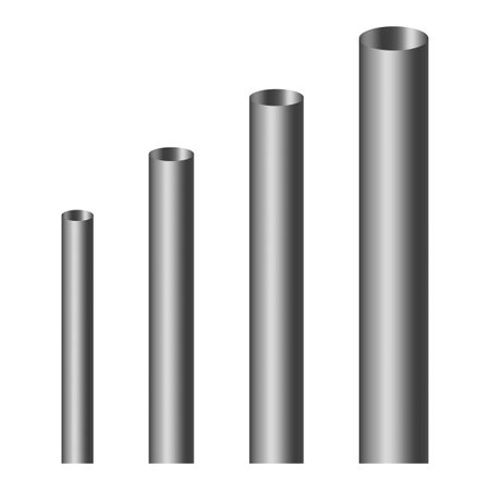 Metallic cylinder chart. Gradient silver bars. Vertical 3D tubes. Vector illustration.のイラスト素材