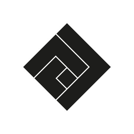 Abstract geometric design. Interlocking squares. Black and white. Vector illustration.のイラスト素材