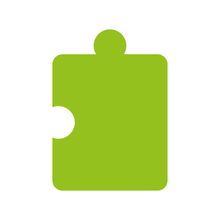 Green puzzle piece. Single jigsaw icon. Isolated vector illustration. Simple flat design.のイラスト素材