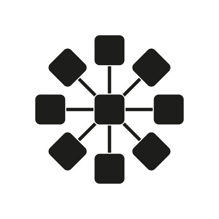 Network connection icon. Geometric node structure. Square link design. Vector illustration.のイラスト素材