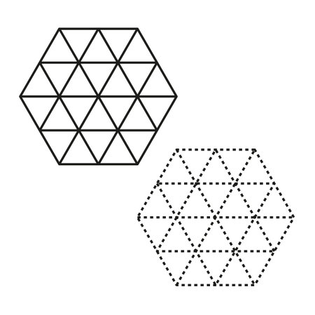 Hexagon icon set. Geometric hexagon patterns. Abstract hexagon designs. Vector illustration.のイラスト素材