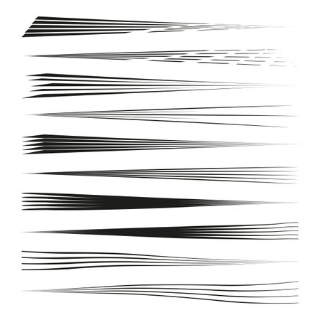 Abstract speed lines. Dynamic vector stripes. Black and white design. Motion effect elements.のイラスト素材