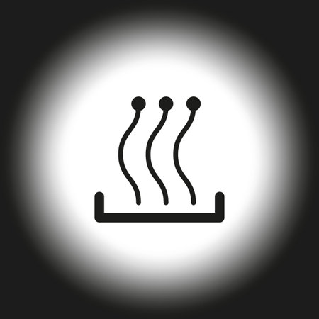 Heating element icon. Black and white illustration. Abstract gradient background. Vector design.のイラスト素材