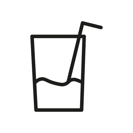 Glass of water icon. Simple drink symbol. Minimalist beverage design. Vector illustration.のイラスト素材