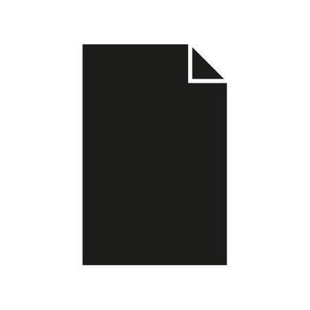 Folded paper icon. Simple vector page. Black document symbol. Geometric paper shape.のイラスト素材