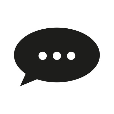 Speech bubble icon. Chat message symbol. Communication dialog icon. Vector illustration.のイラスト素材