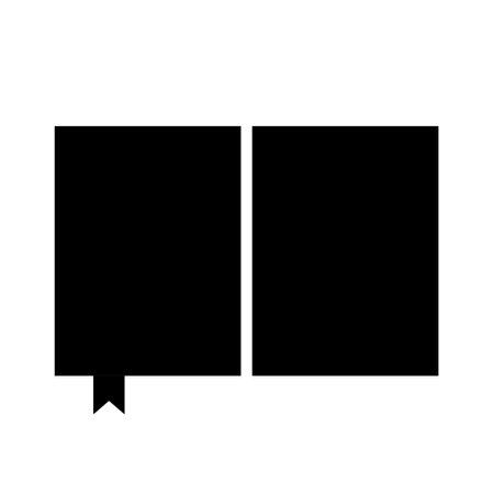 Book with bookmark. Closed vector book. Simple geometric shape. Black book icon.のイラスト素材