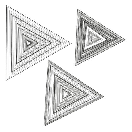 Concentric triangle pattern. Geometric vector design. Abstract triangular shape. Black triangle illustration.のイラスト素材
