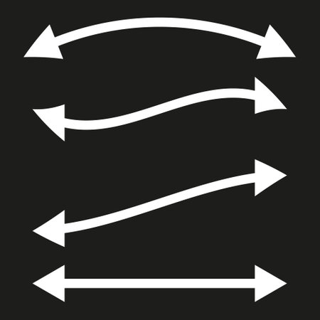 Curved arrow set. Wavy directional arrows. Movement vector icon. Black arrow collection.のイラスト素材