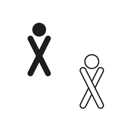 Person icon. Minimal figure shape. Simple human symbol. Vector character.のイラスト素材