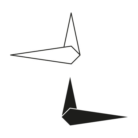 Minimalist angular geometric shapes in black and white. Abstract vector design. Modern and futuristic concept for print and web.のイラスト素材