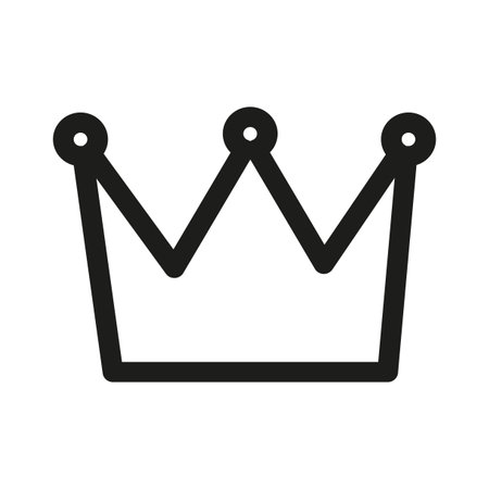 Crown icon. Royalty symbol illustration. Simple king crown. Black outline vector.のイラスト素材