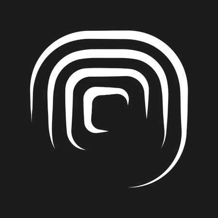 Rounded square illusion. Black and white abstract. Optical curved depth. Vector concept.のイラスト素材