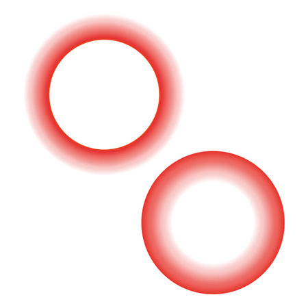 Glowing red circles. Soft shadow rings. Round light effect. Vector abstract symbol.のイラスト素材