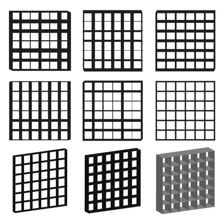 Grid square tile. Boxed layout vector. Repeated square shape. Line pattern.のイラスト素材